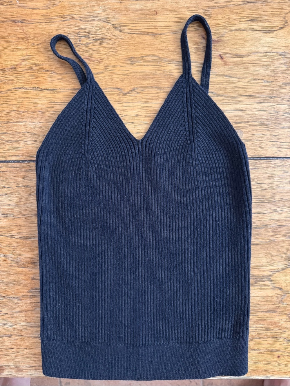 GAP Black Ribbed Knit Cotton Tank